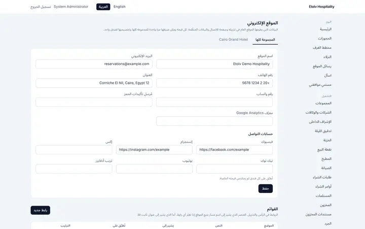 موقع الفندق